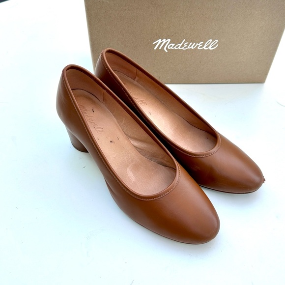 Madewell English Saddle Leather Pumps - Picture 1 of 6
